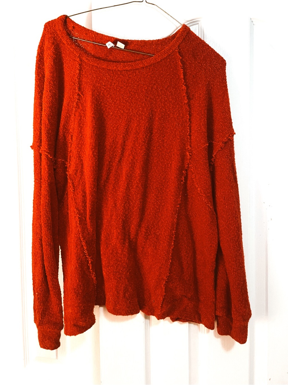 Cato Red Textured Long-Sleeve Sweatshirt